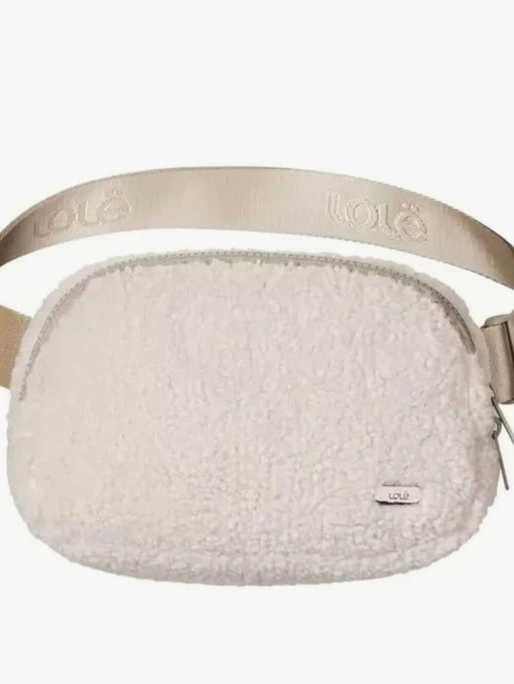 NWOT Lole Sherpa Belt Bag in Cream with Logo Strap
